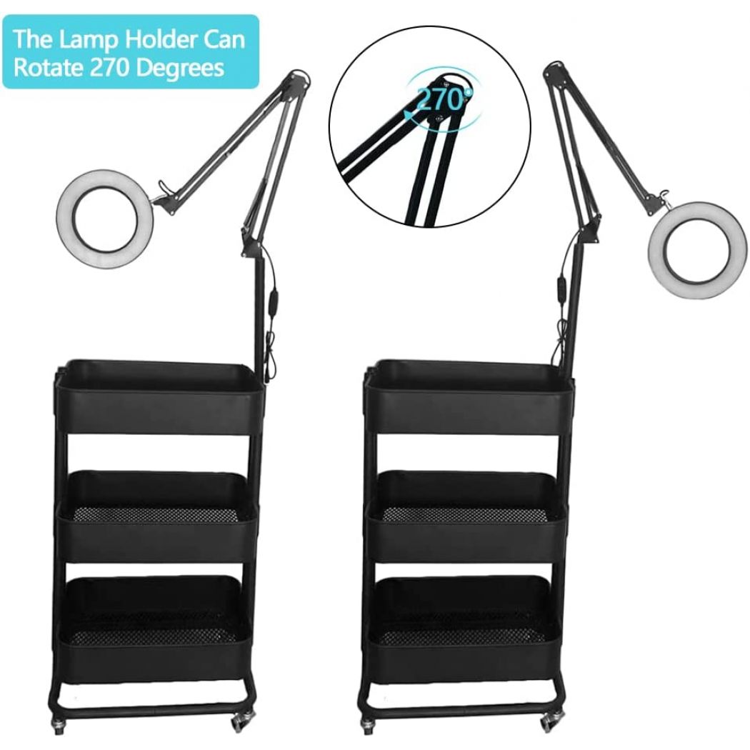 Stylish Makeup LED Light Salon Trolley 